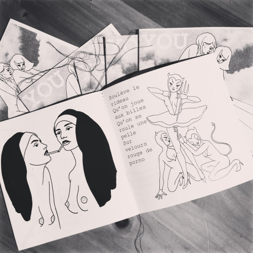 YOUZine noir &amp; blanc d’illustration et de poésie, CatCraft prints &amp; Lovestruck prints 2015