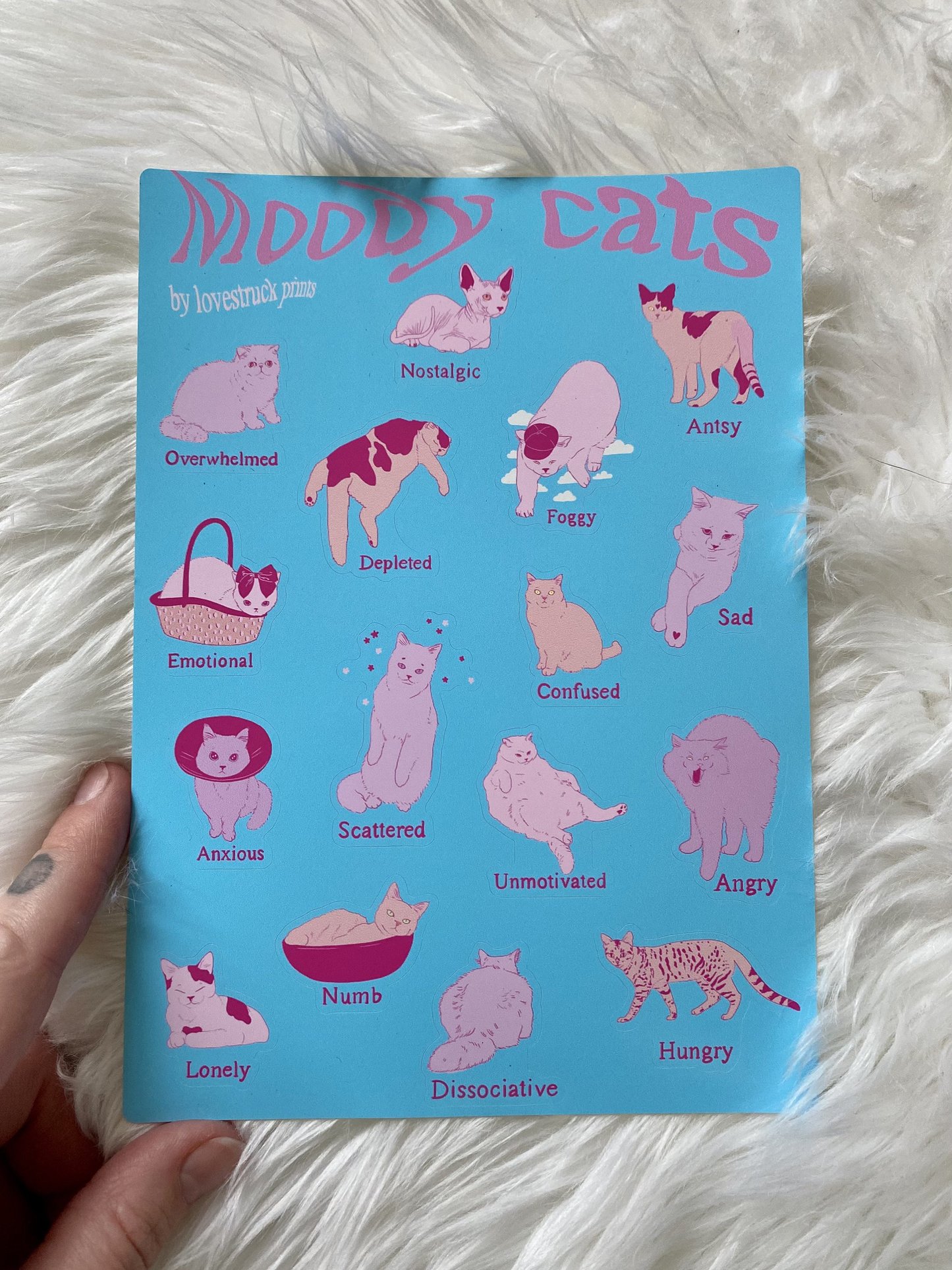 Moody Cats Vinyl Sticker Sheet